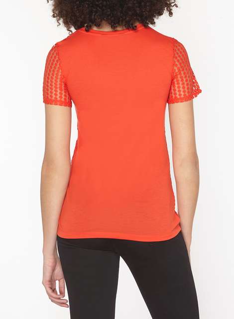 **Tall Red spot lace tee